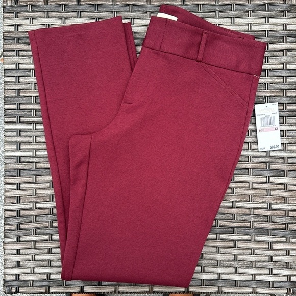 MICHAEL MICHAEL KORS Straight Leg Ponte Pants - Merlot - Picture 1 of 15